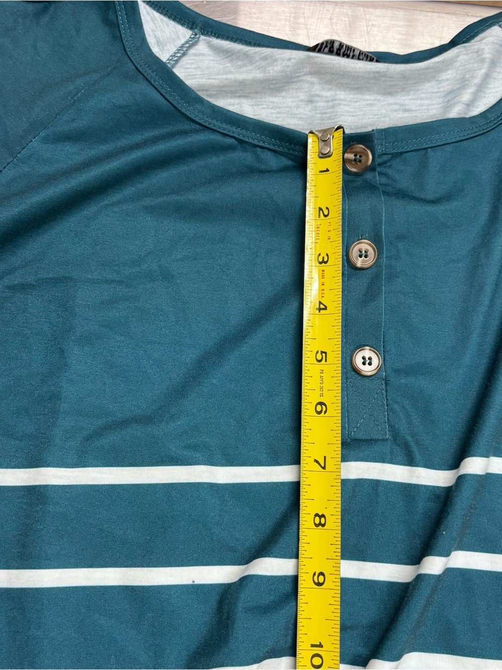 BloomChic Teal White Striped Henley Tunic Top Plus Size 18/20 - Picture 8 of 8